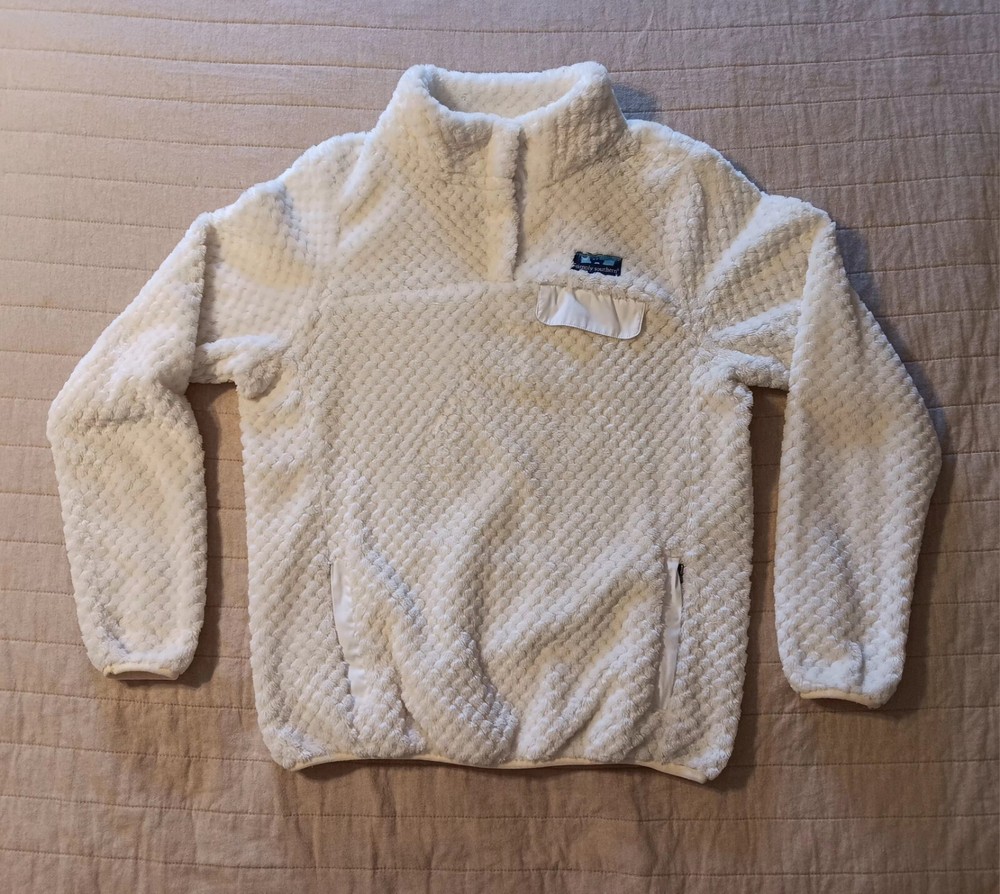 Simply Southern Women’s Ivory Sherpa Fleece Mock Neck Pullover in Medium