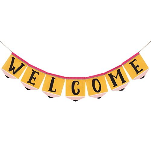 Back to School Banner Pencil Themed Welcome School Hanging Party Decoration-image