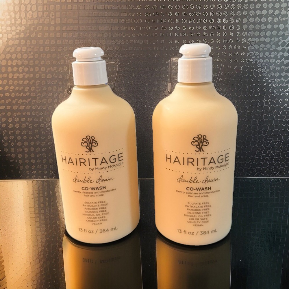 2 Pack Hairitage Mindy McKnight Double Down Co-wash Cleanse Moisturize 13oz