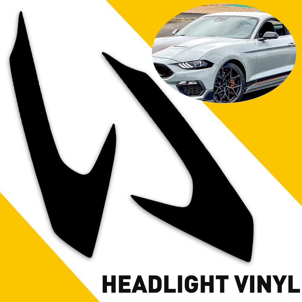 Chrome Delete Blackout Overlay for 2018-2021 Ford Mustang Headlight Bezel Trim M