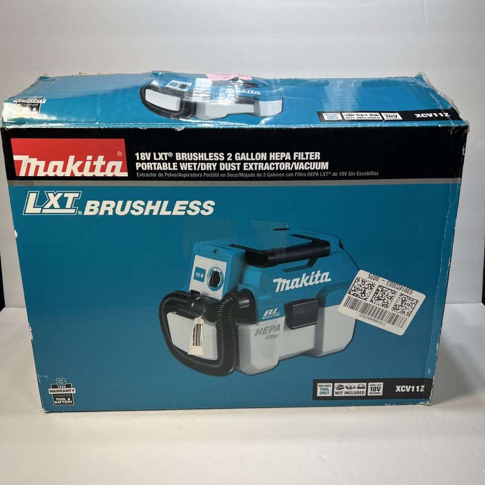 Makita 18V LXT Brushless Cordless 2 Gallon HEPA Filter Vacuum Cleaner (XCV11Z)