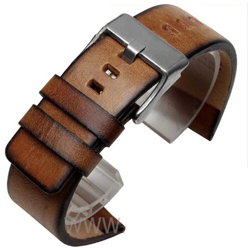 Quality Genuine Italian Leather Retro Vintage Watchband Watch Strap For Men