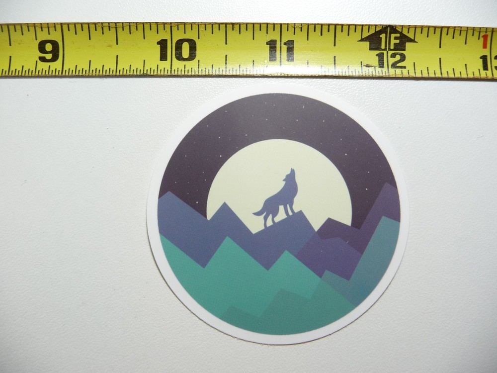 WOLF HOWLING MOUNTAINS MOON DECAL STICKER DOG WILD ANIMAL