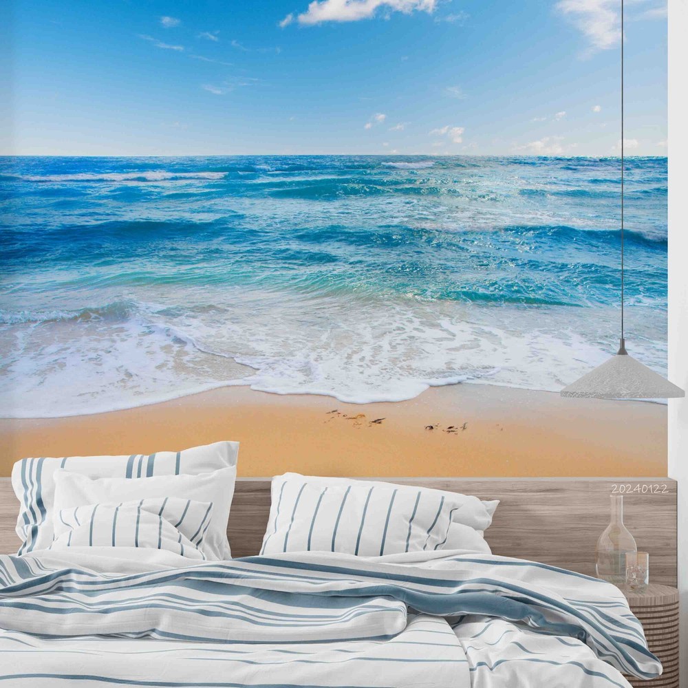 3D Blue Sky Beach Scenery Wall Murals Wallpaper Murals Wall Sticker