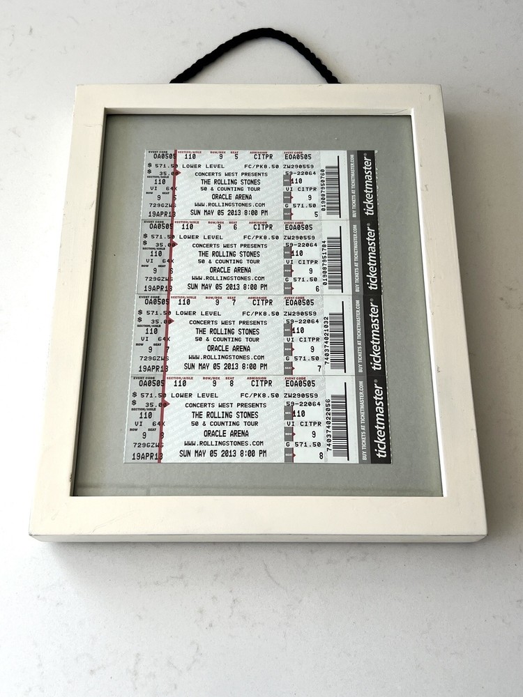 Lot of (4) THE ROLLING STONES 50 & Counting Tour Tickets Oracle Arena In Frame