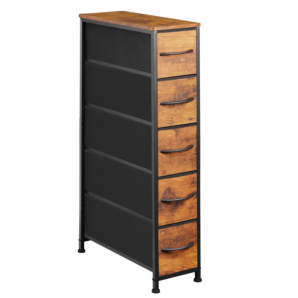 Slim 5-Drawer Narrow Dresser Storage Tower for Small Spaces