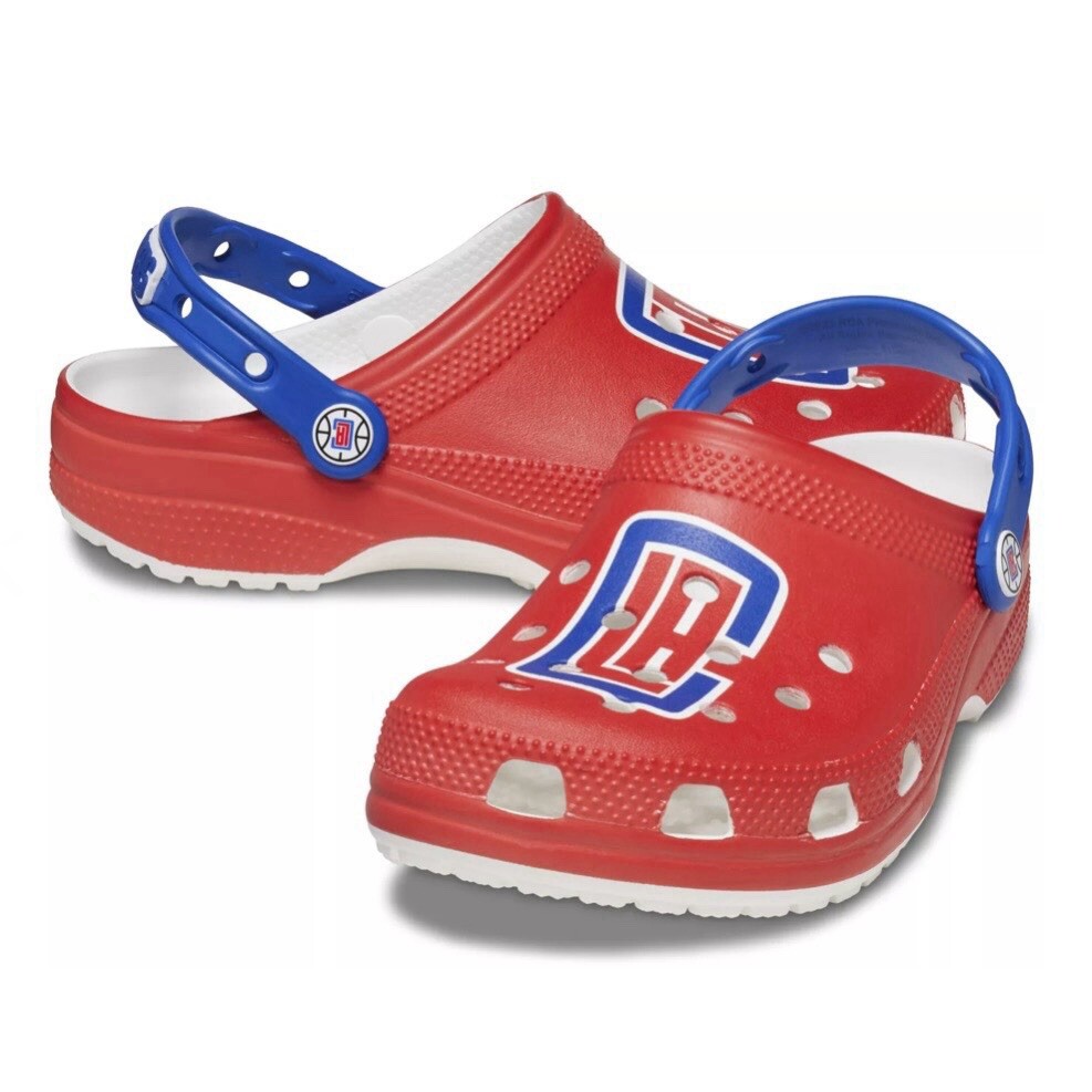 Crocs NBA Los Angeles Clippers Classic Clogs Red Blue Basketball Men Size 12 NEW