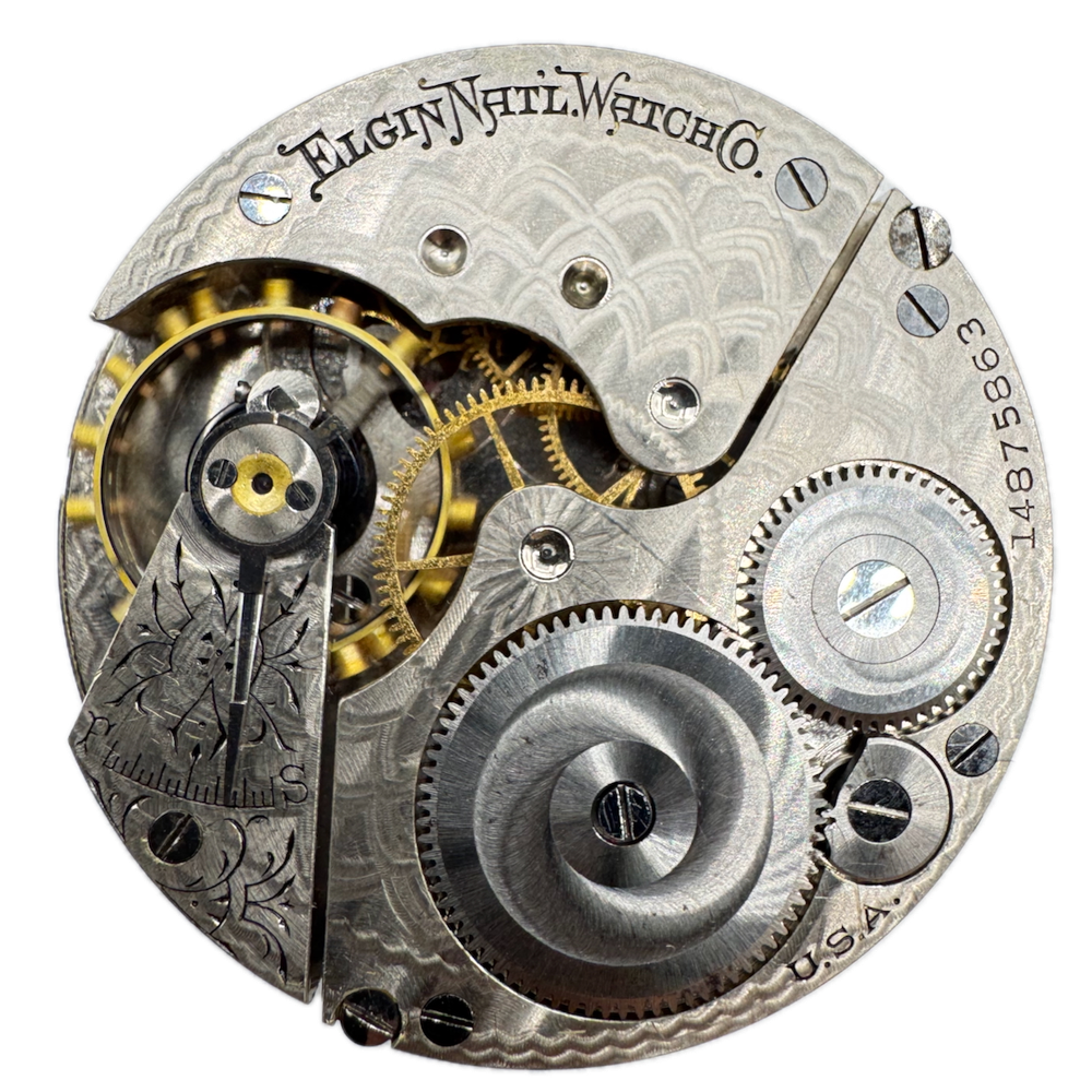 Antique 1910 Elgin 16s 7 Jewel Hunter Pocket Watch Movement 290 USA
