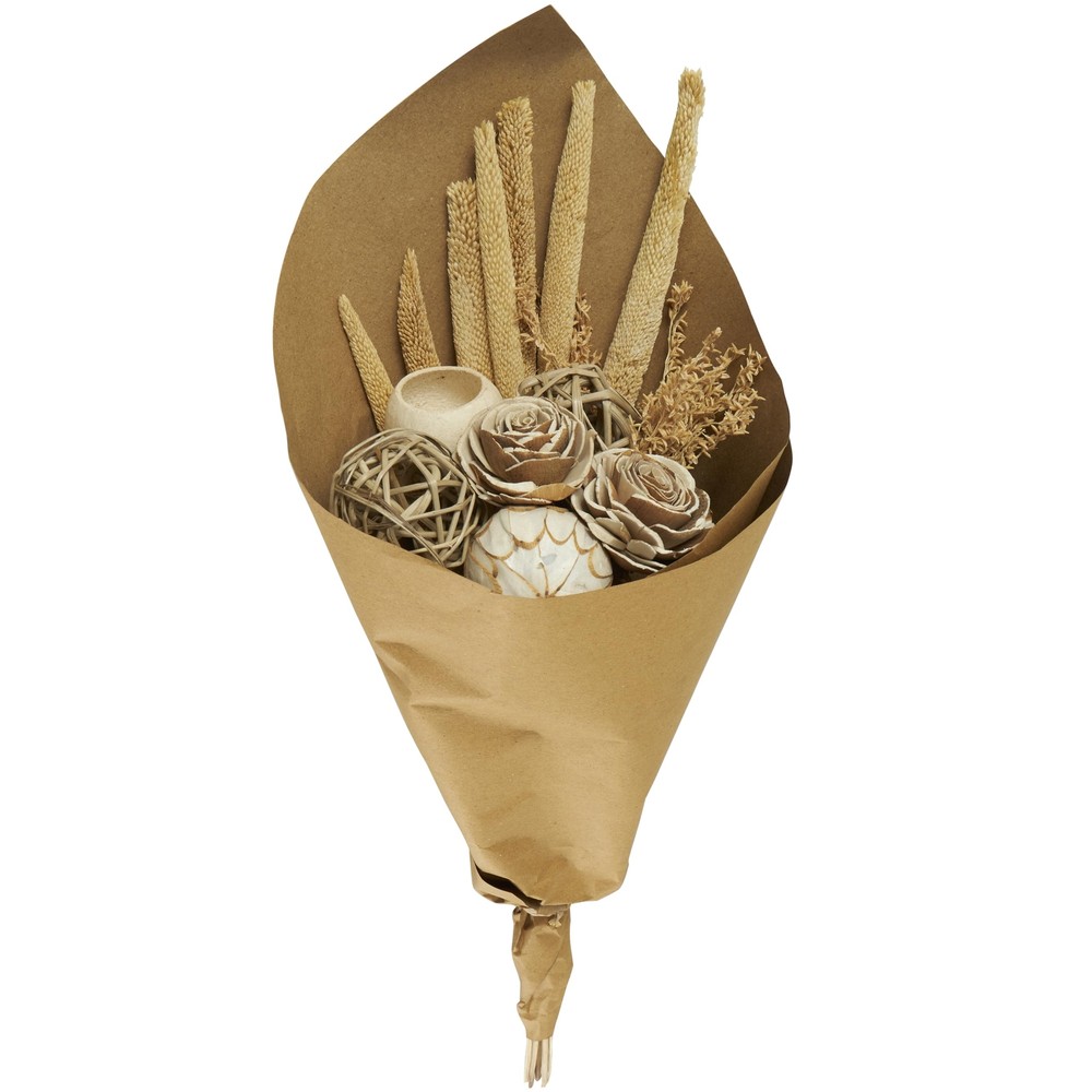 Dried Plant Cattail Handmade Natural Foliage Floral Wheat Grass Bouquet with ...