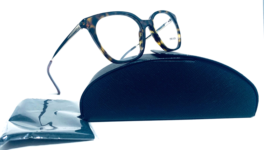 Prada VPR 11T Havana Gold Cat Eye Eyeglasses 51-17-140mm Made in Italy