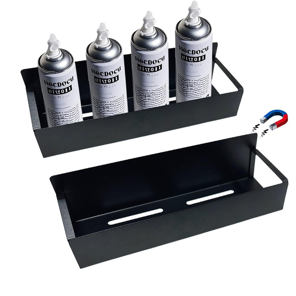 2pcs Magnetic Aerosol Can Organizer for Garage Tool Storage Rack