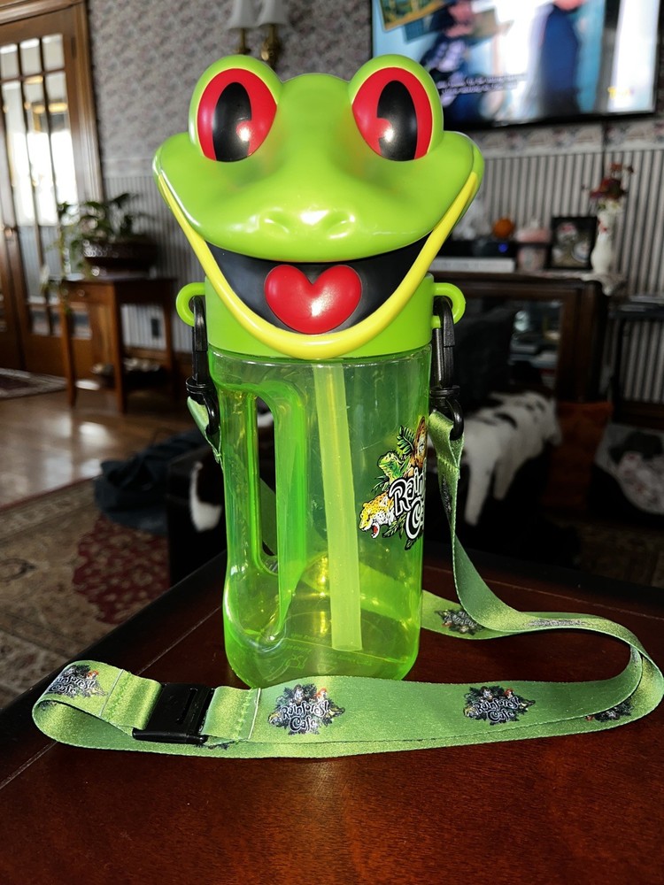 Rainforest Cafe Green Tree Frog Souvenir Cup With Lanyard Tree Frog Restaurant