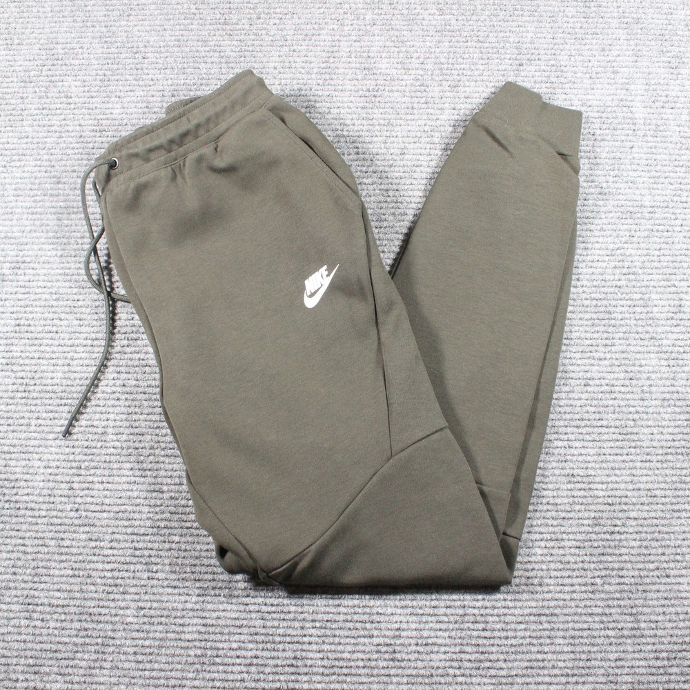 Nike Men’s Joggers Olive Green w/ White Side Stripe Logo Sweatpants M