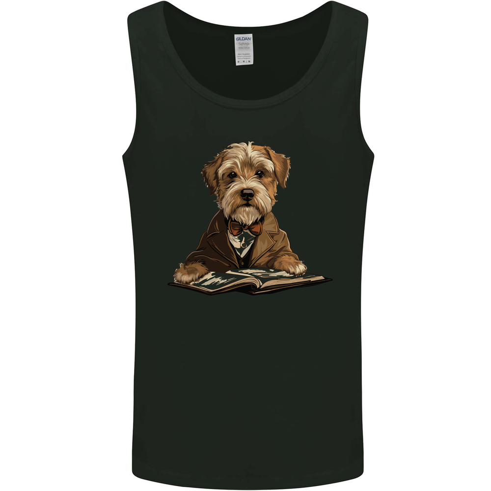 A Dog Reading a Book Mens Vest Tank Top