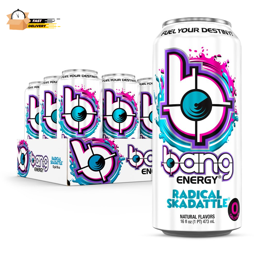 Energy Radical Skadattle, Sugar-Free Energy Drink, 16-Ounce (Pack of 12)
