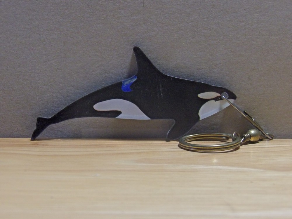 Acrylic Orca Killer Whale Keychain Charm with Durable Ring
