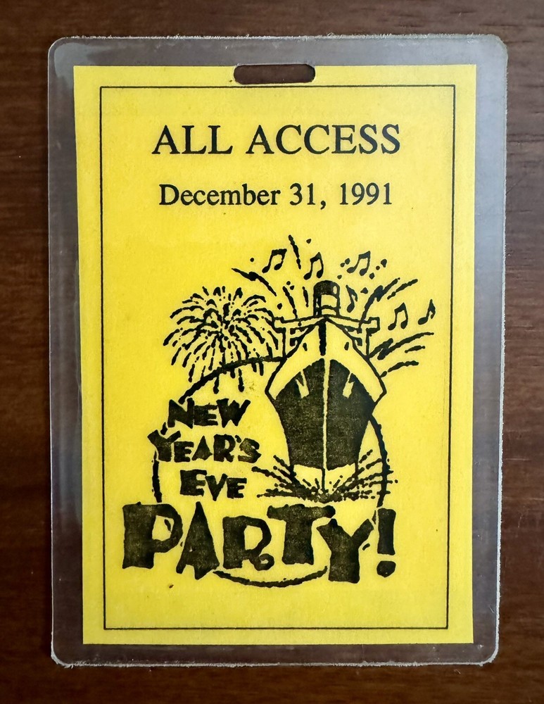 New Years Eve 1991 Queen Mary All Access  Laminated Pass Multiple Acts-image