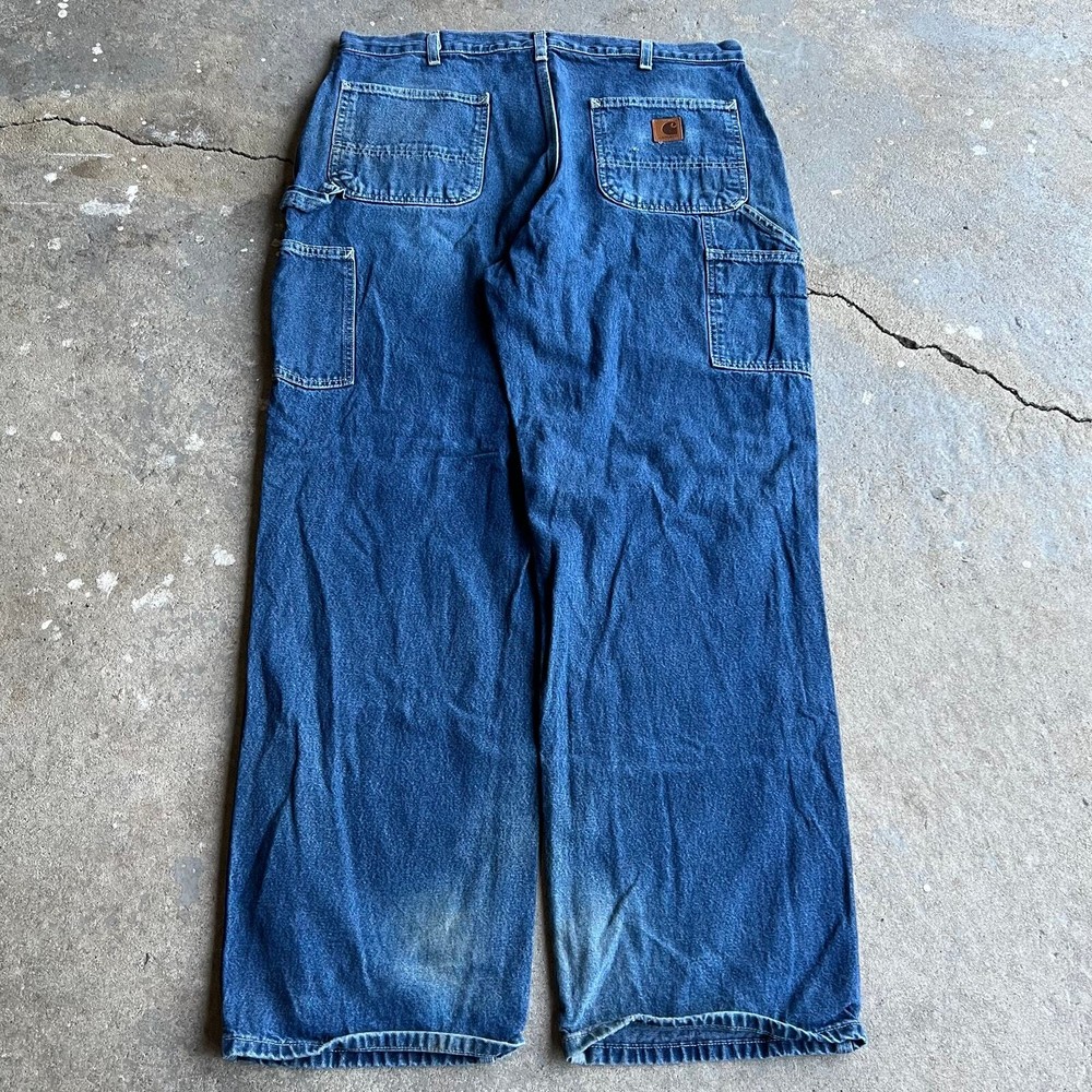 Vintage Y2K blue Carhartt denim jeans work wear carpenter pants