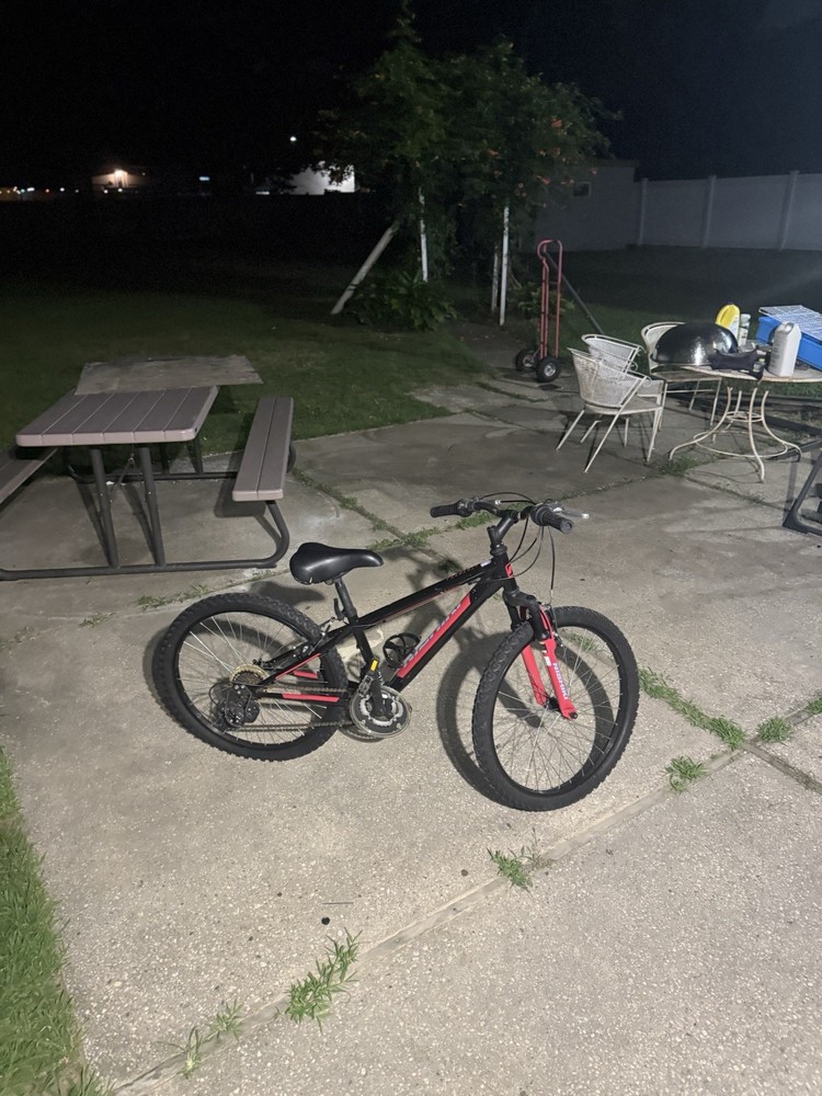 Custom Black & Red Mountain Bike with Multi-Speed Build