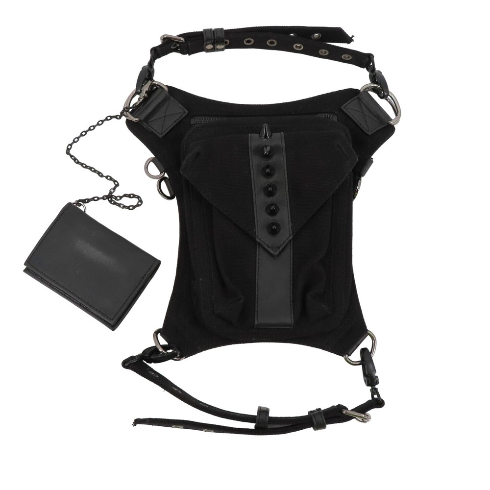 Jungle Tribe Nite Rider Studded Black Canvas Holster Hip Bag No Strap