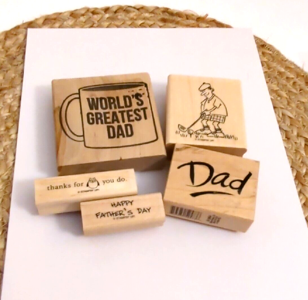 Fathers Day Stampin Up PSX rubber stamps Golfer Dad sayings-image