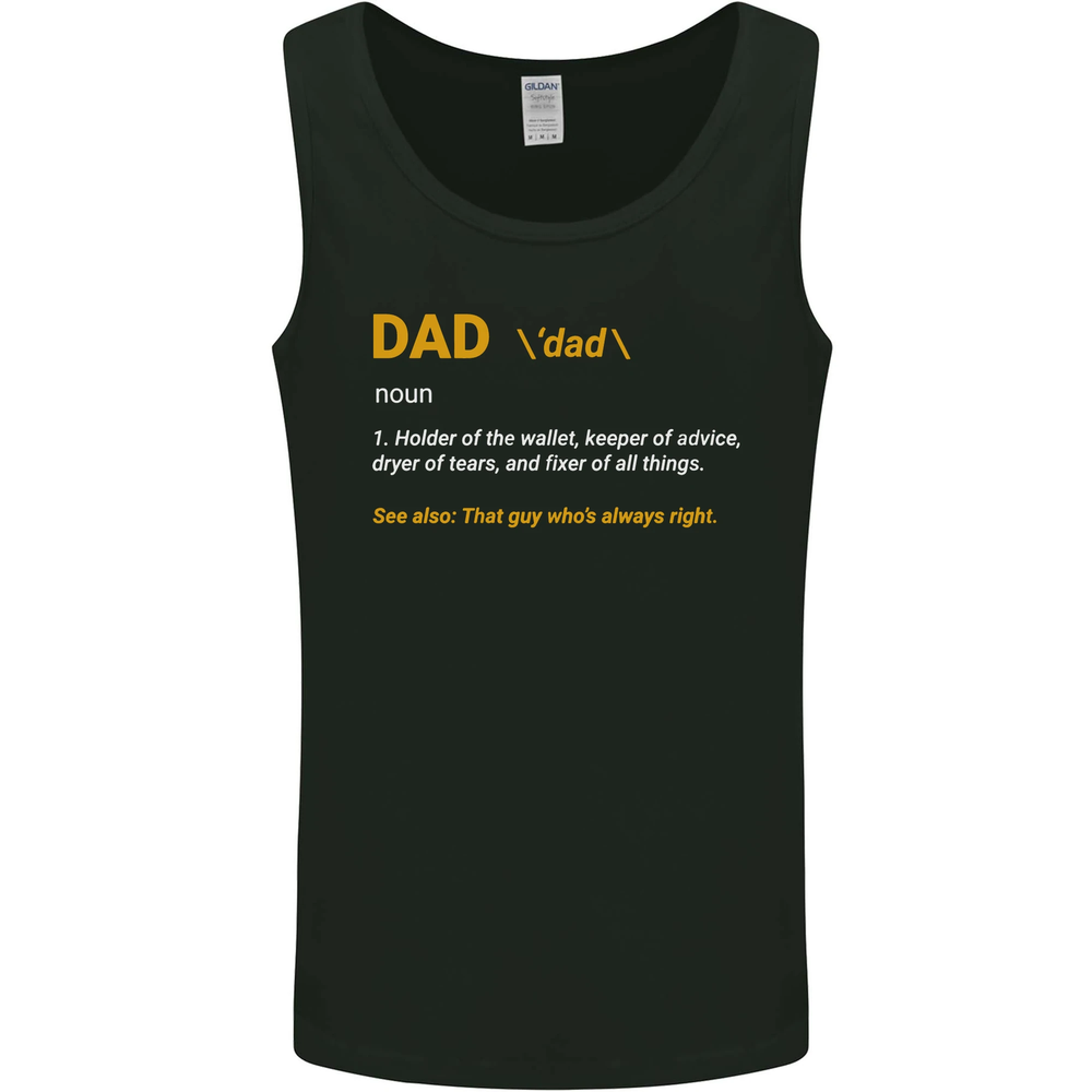 Dad Definition Funny Fathers Day Mens Vest Tank Top