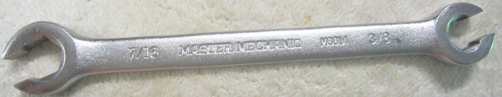 Master Mechanic M6614 Vintage SAE Flare Line Nut Wrench Set 7/16