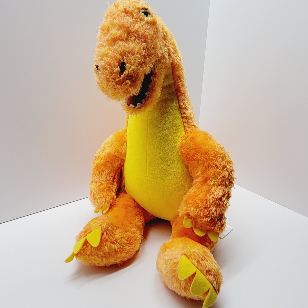 BAB Build A Bear Velociraptor T Rex Dinosaur Plush Orange Yellow 17”
