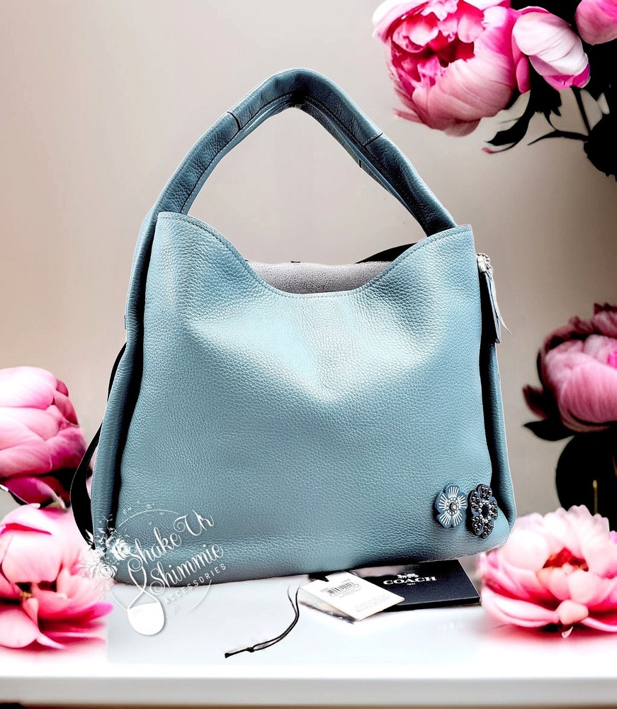 Coach Bandit 1941 Custom Steel Blue Hobo Bag with Tea Roses - 2-in-1 Shoulder Bag