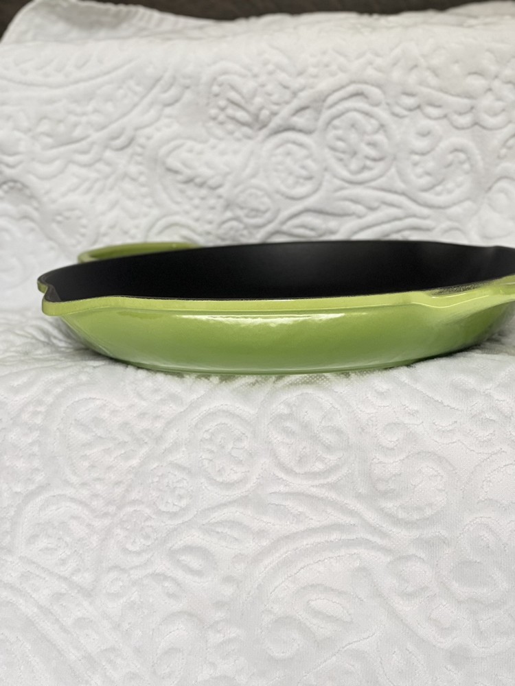 Rare Vintage Le Creuset 30cm Cast Iron Skillet in Palm Green