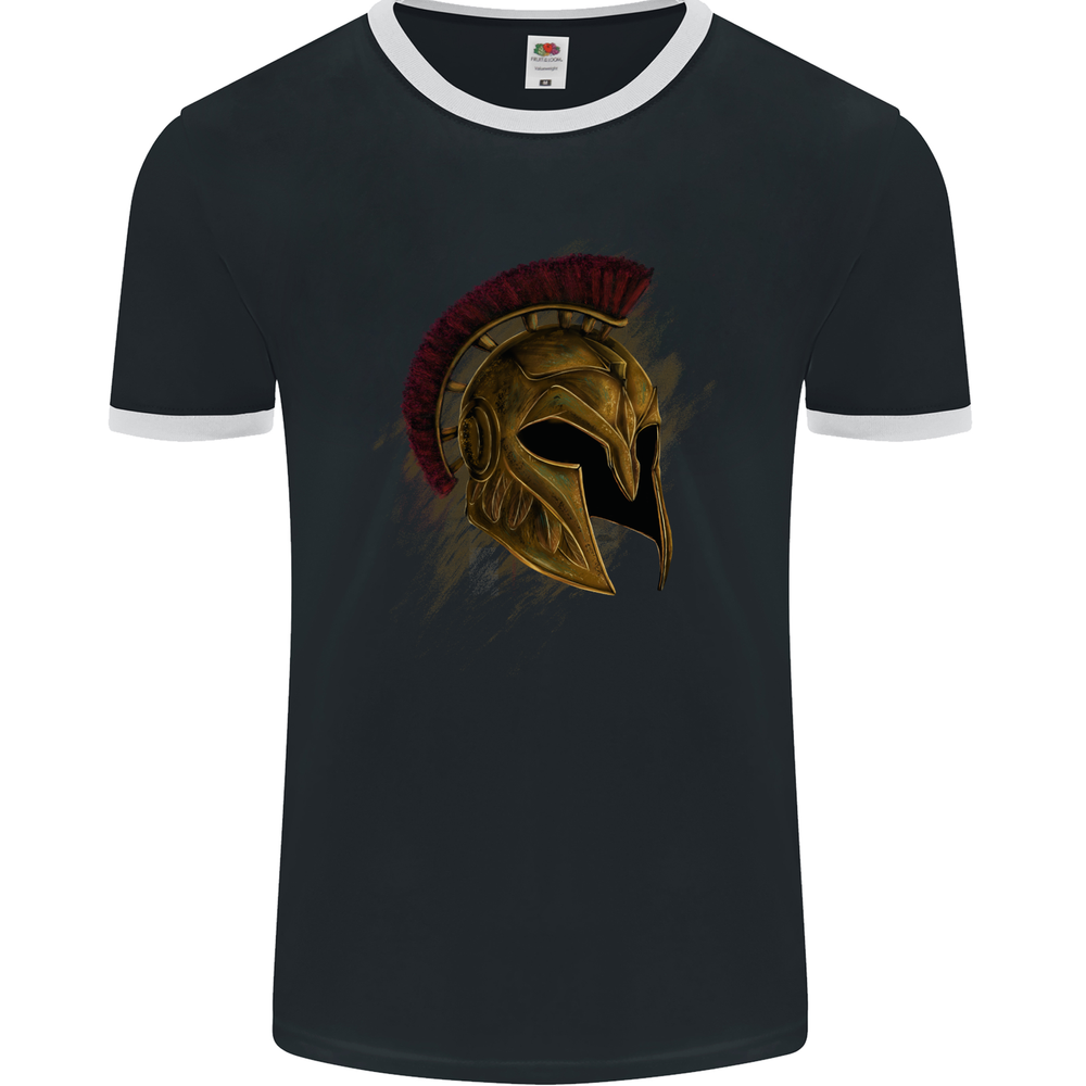 Spartan Helmet Gym Bodybuilding Training Mens Ringer T-Shirt FotL