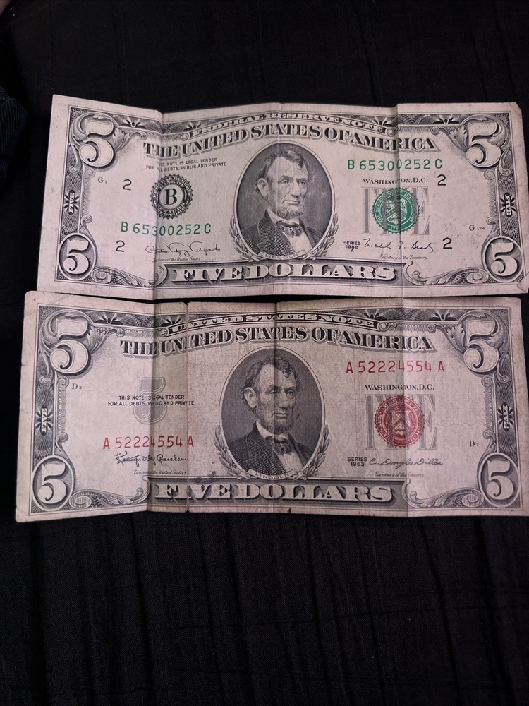 Billetes De 5 Dólares Clásicos, Año 1963- 1988