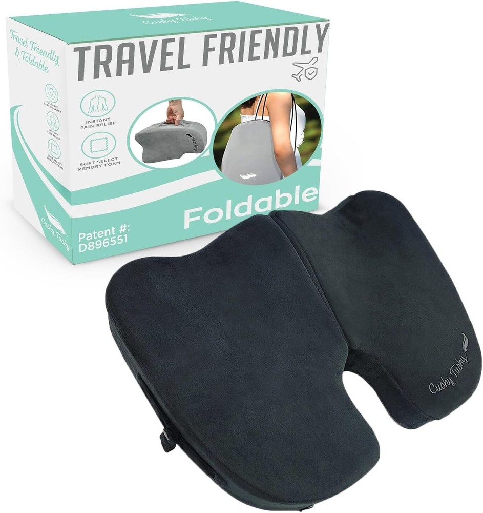 Versatile Travel Seat Cushion - Relief for Back, Sciatica & Comfortable Sitting