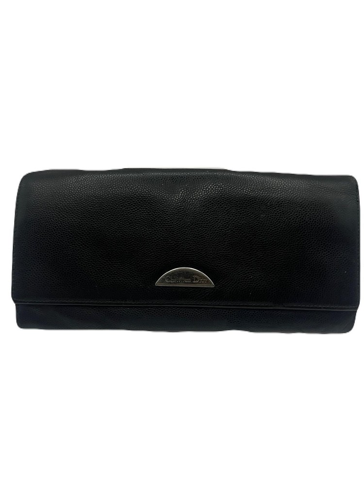 Dior Black Leather Long Wallet Pre-Owned Model D0626-52