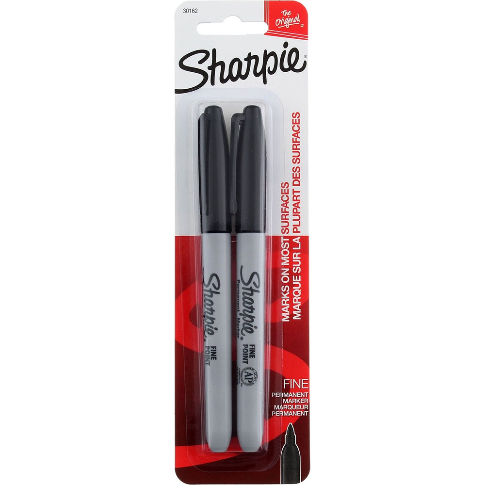 4 Pack Sharpie Original Fine Permanent Marker Pens, Fine, Black, 2 Ct