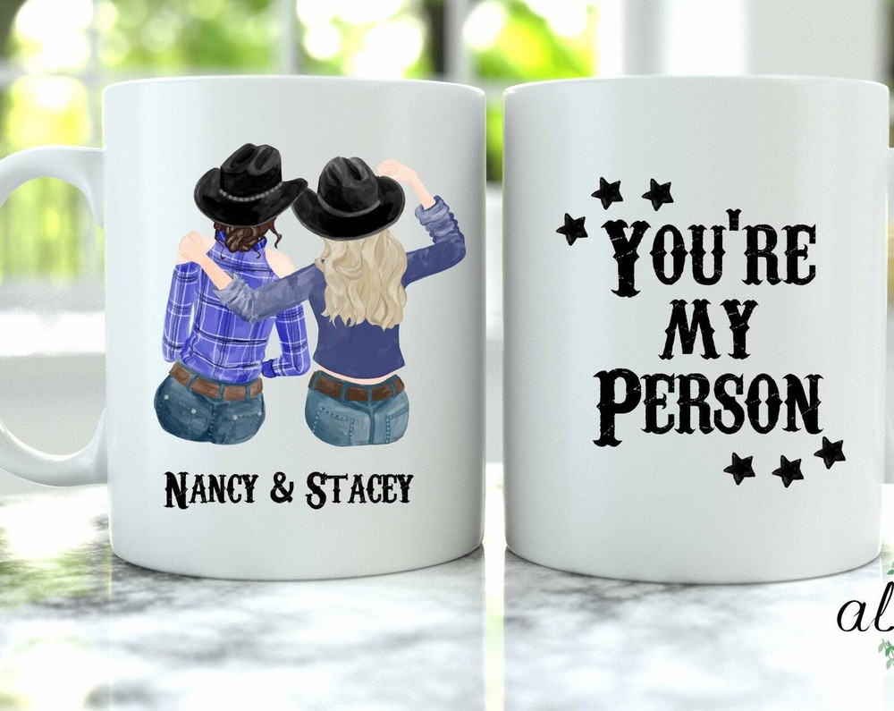Custom Western Best Friend Mug Pick Your Hair Color Etc Personalized Coffee Mug