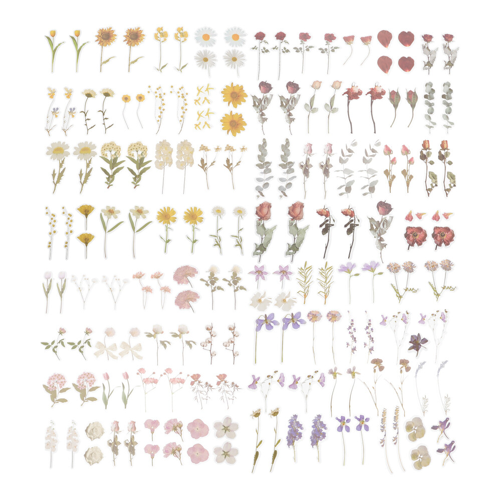 DIY Flower Sealing Stickers - 4 Boxes for Photo Album Decor