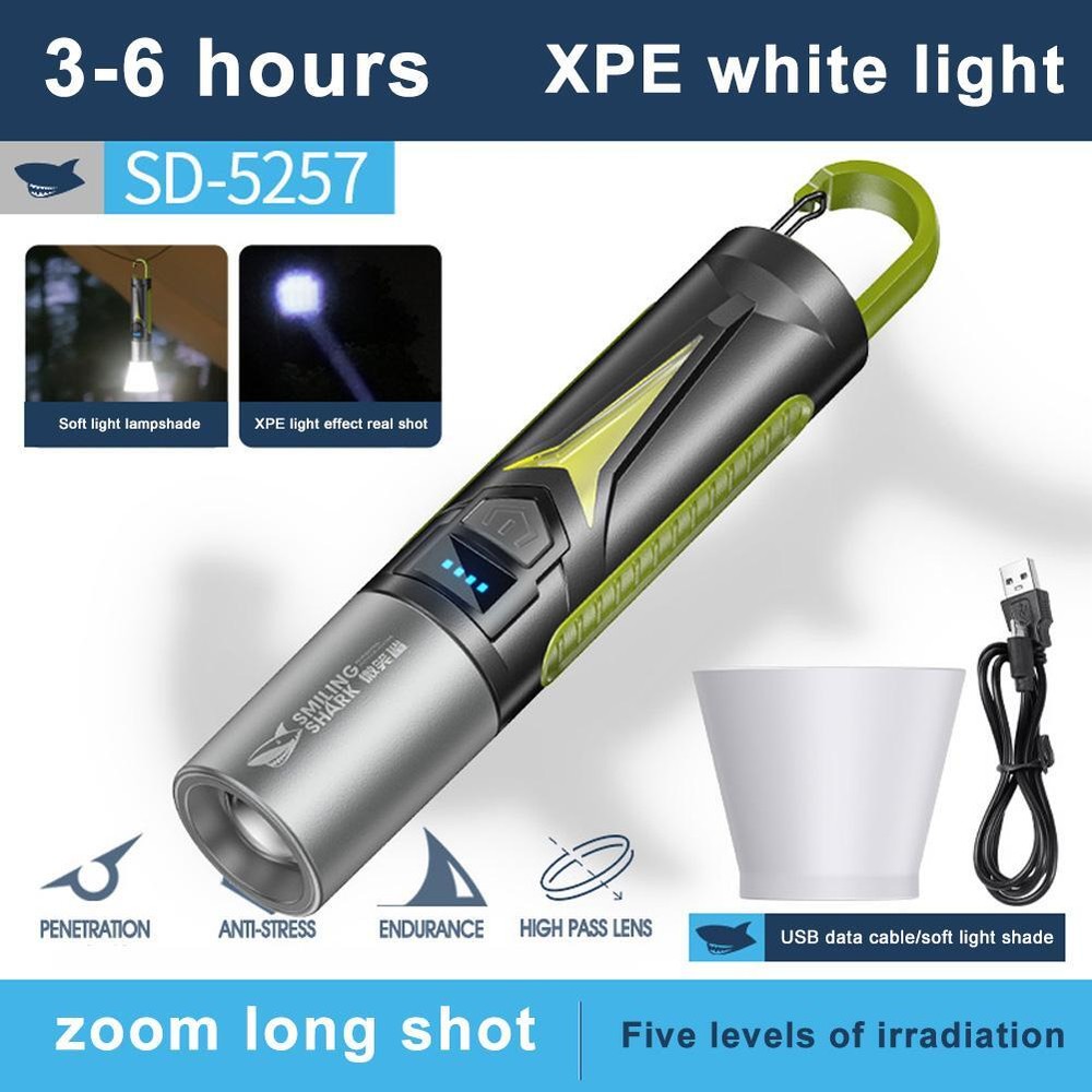 Portable Super Bright LED Torch Light USB Rechargeable Waterproof for Camping T7N7