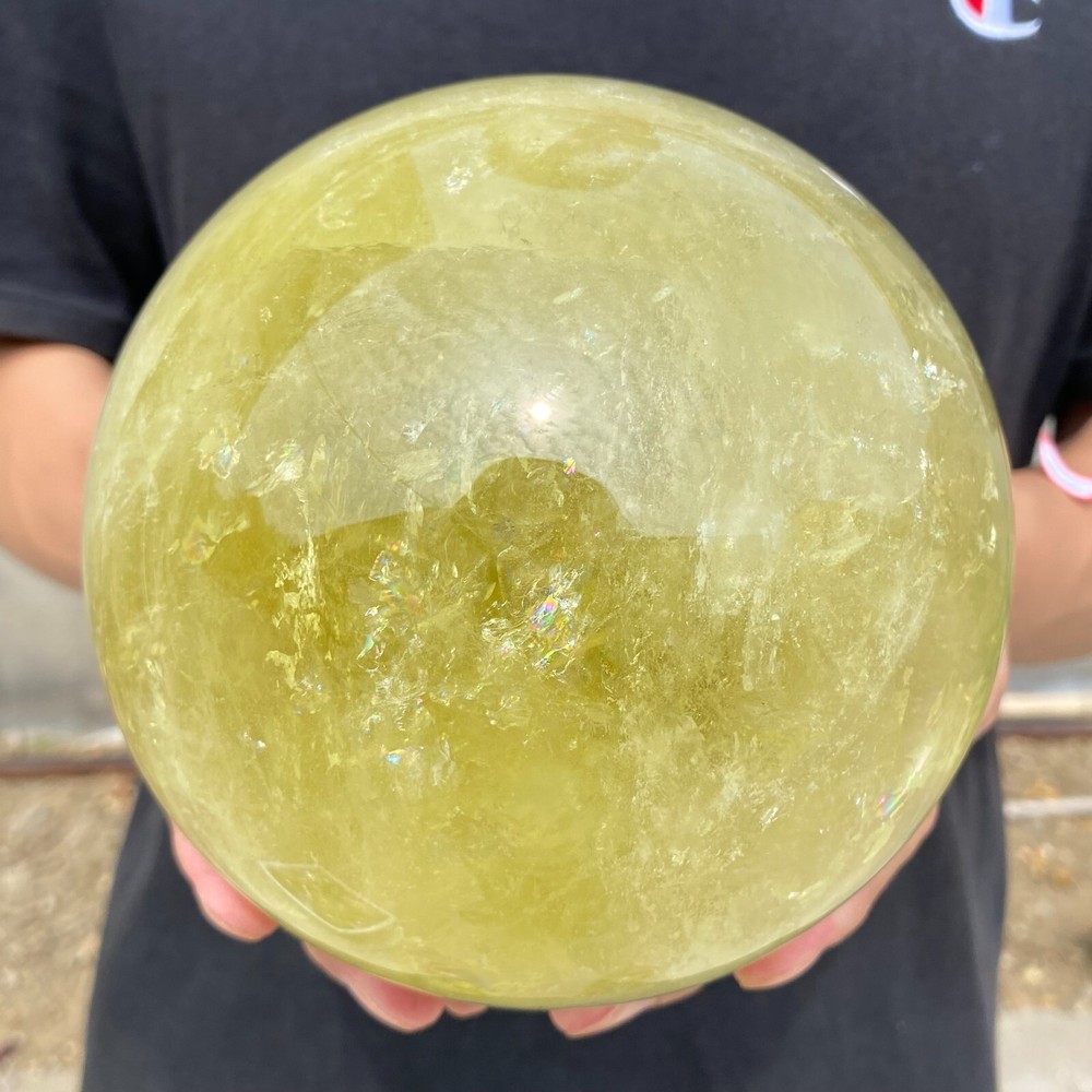 10.5lb Natural Citrine Sphere Quartz Crystal Reiki Healing Gemstone Ball for Energy and Balance