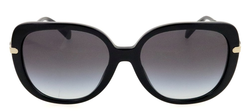 COACH HC8320 50028G 55mm Black Gold Butterfly Oversized Sunglasses