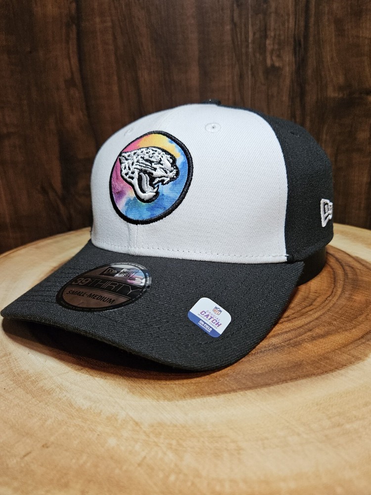 Jacksonville Jaguars New Era 39Thirty Stretchfit Hat Size S/M Intercept Cancer.