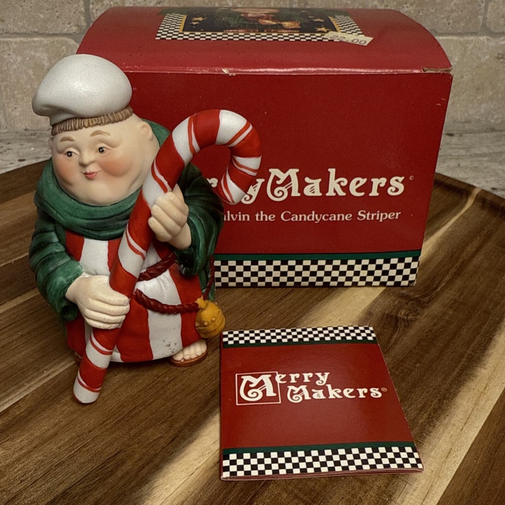 Dept 56 Calvin The Candy Cane Striper Merry Makers Figurine In Original Box VTG