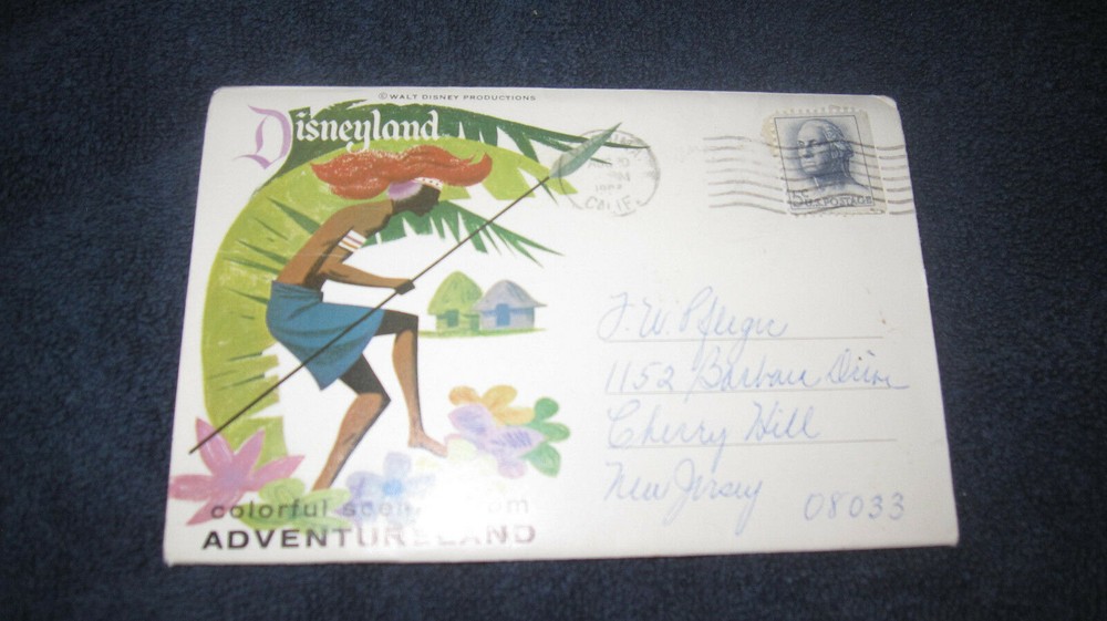1960s Vintage Disneyland 12-Scene Adventureland Postcard Folder Original Disney Collectible