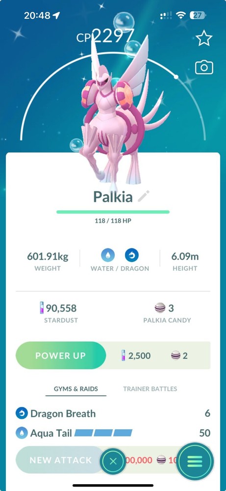Shiny Origin Palkia 80k Stardust MLNLPTC in Pokemon GO - Check Description