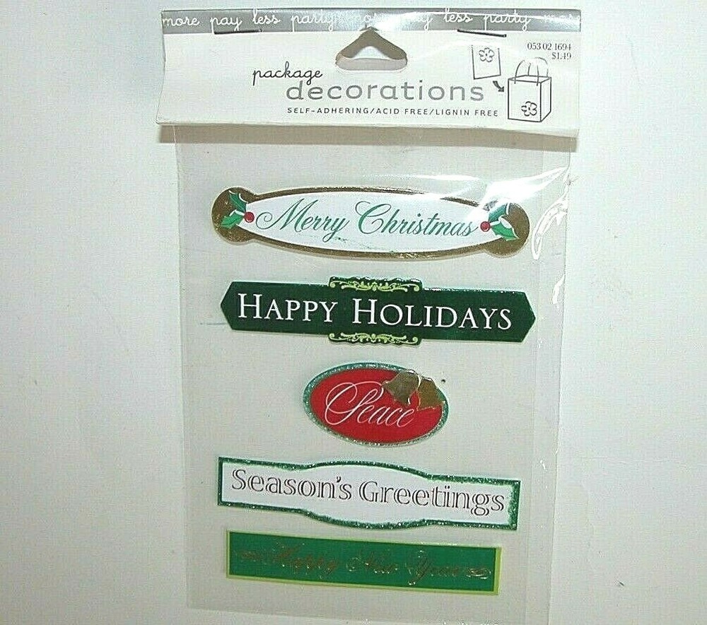 Festive Scrapbooking Kit with Holiday Christmas New Year Stickers-image