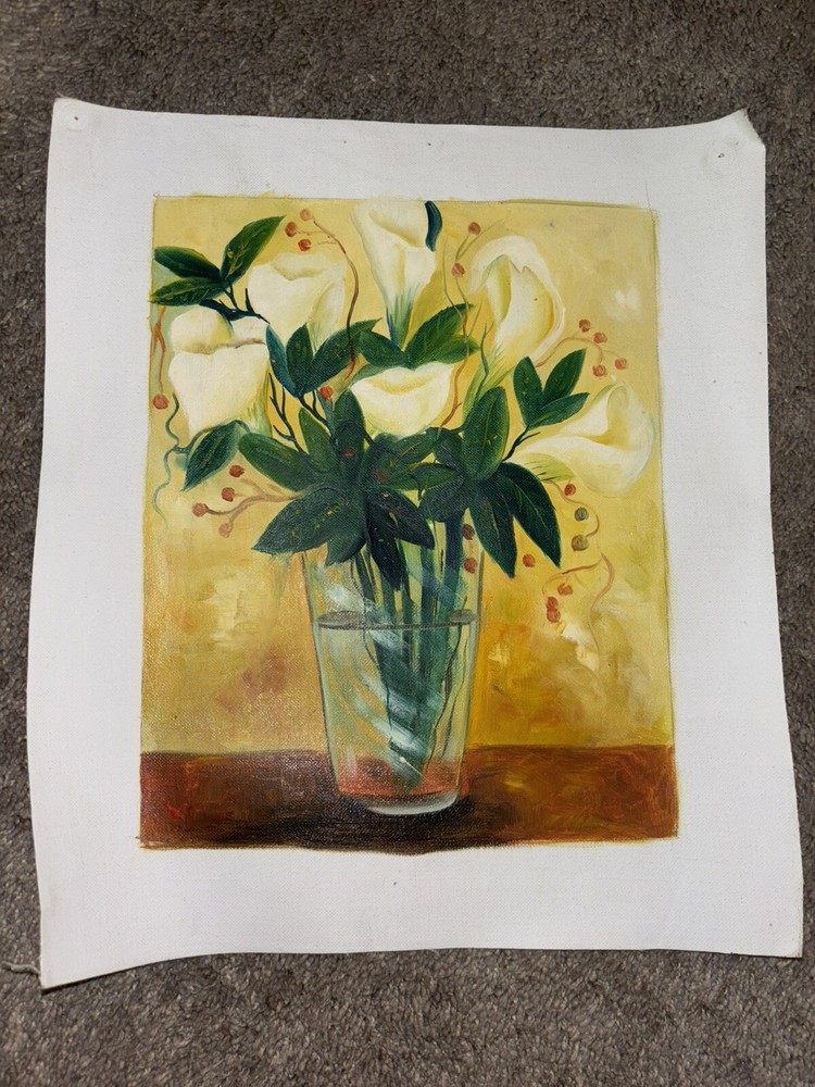 Bouquet Of Flowers Real Oil Painting On Canvas 11”x9”