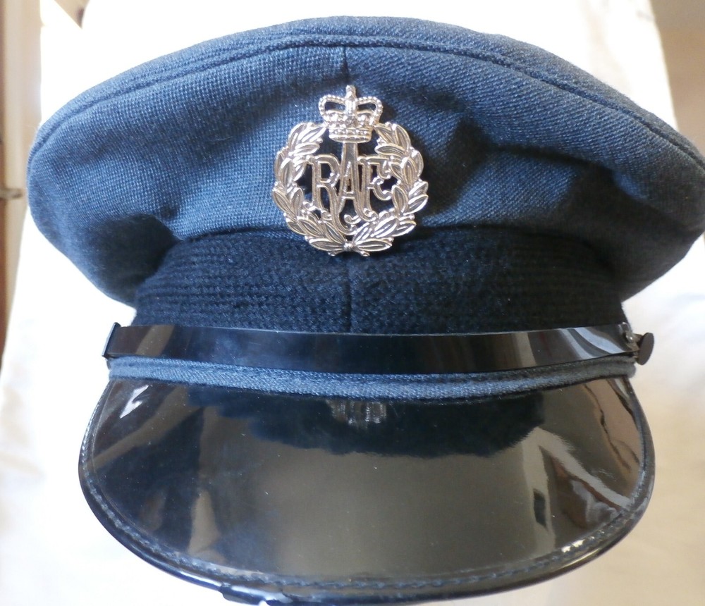 post WW2 Royal Air Force enlisted hat Original VG shape damage to front brim