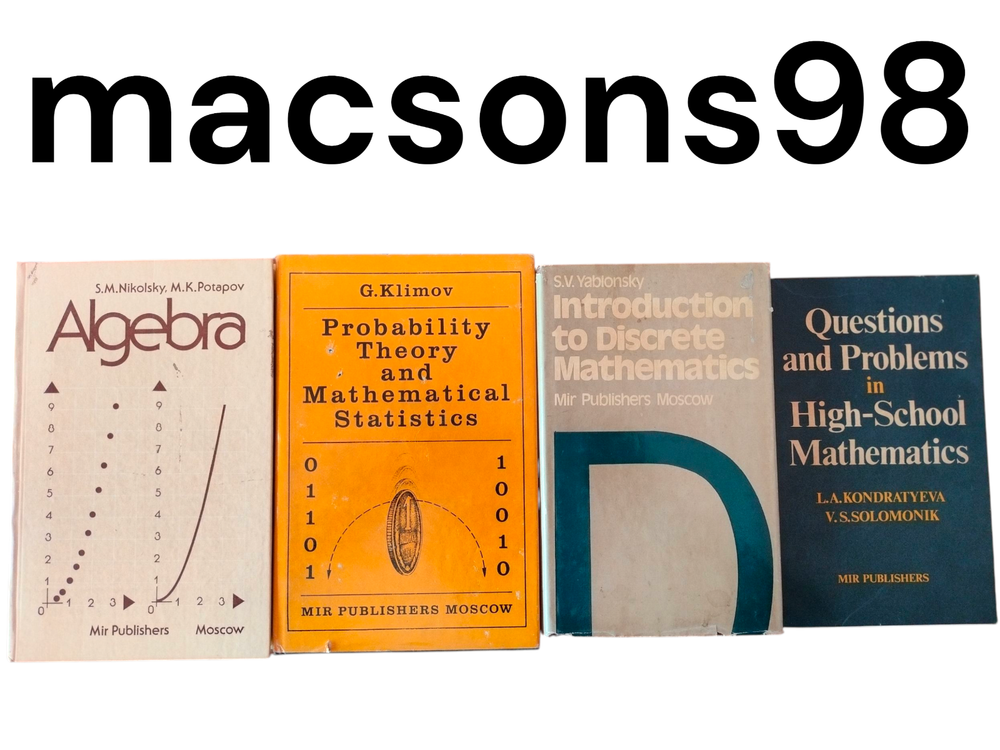 Set of 4 Soviet Math Books Mir Publishers Algebra Probability 1986-89