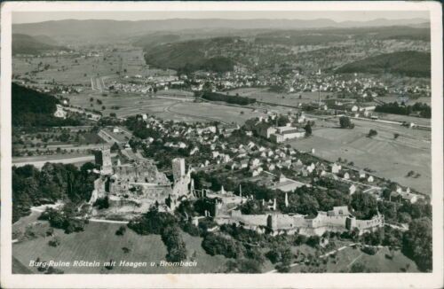 Ansichtskarte Burg Ruine Rötteln mit Haagen und Brombach  (Nr.9101) mit Rand