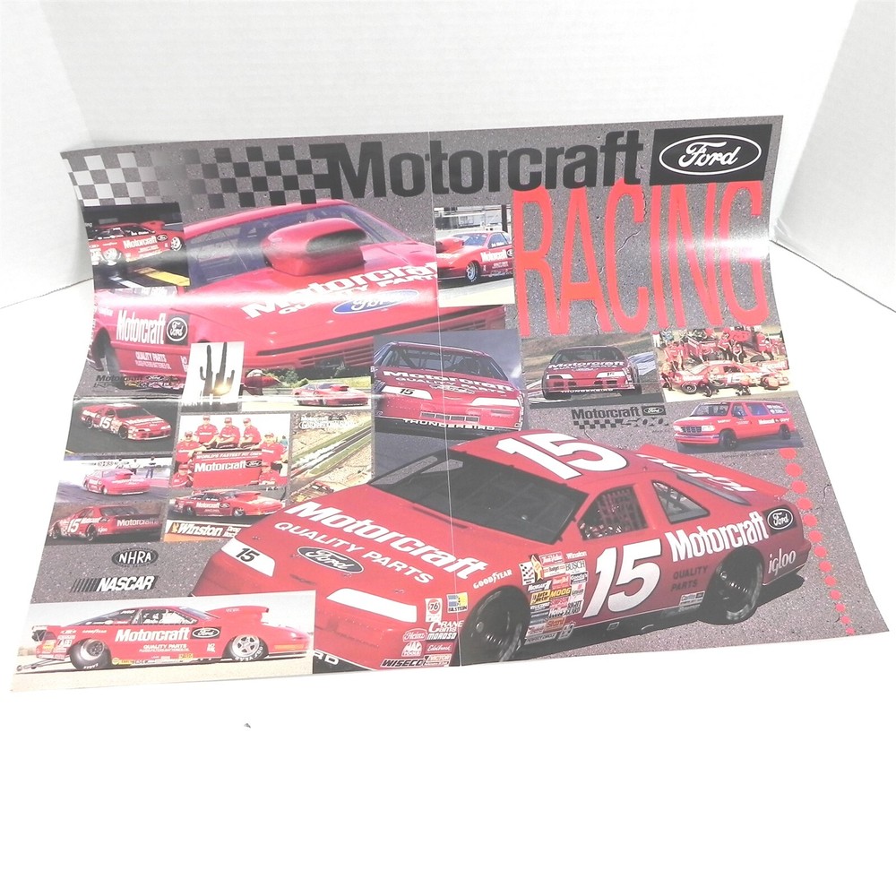 2000s Motorcraft Ford Racing Poster 16x20 Geoff Bodine NASCAR Vintage Collectible